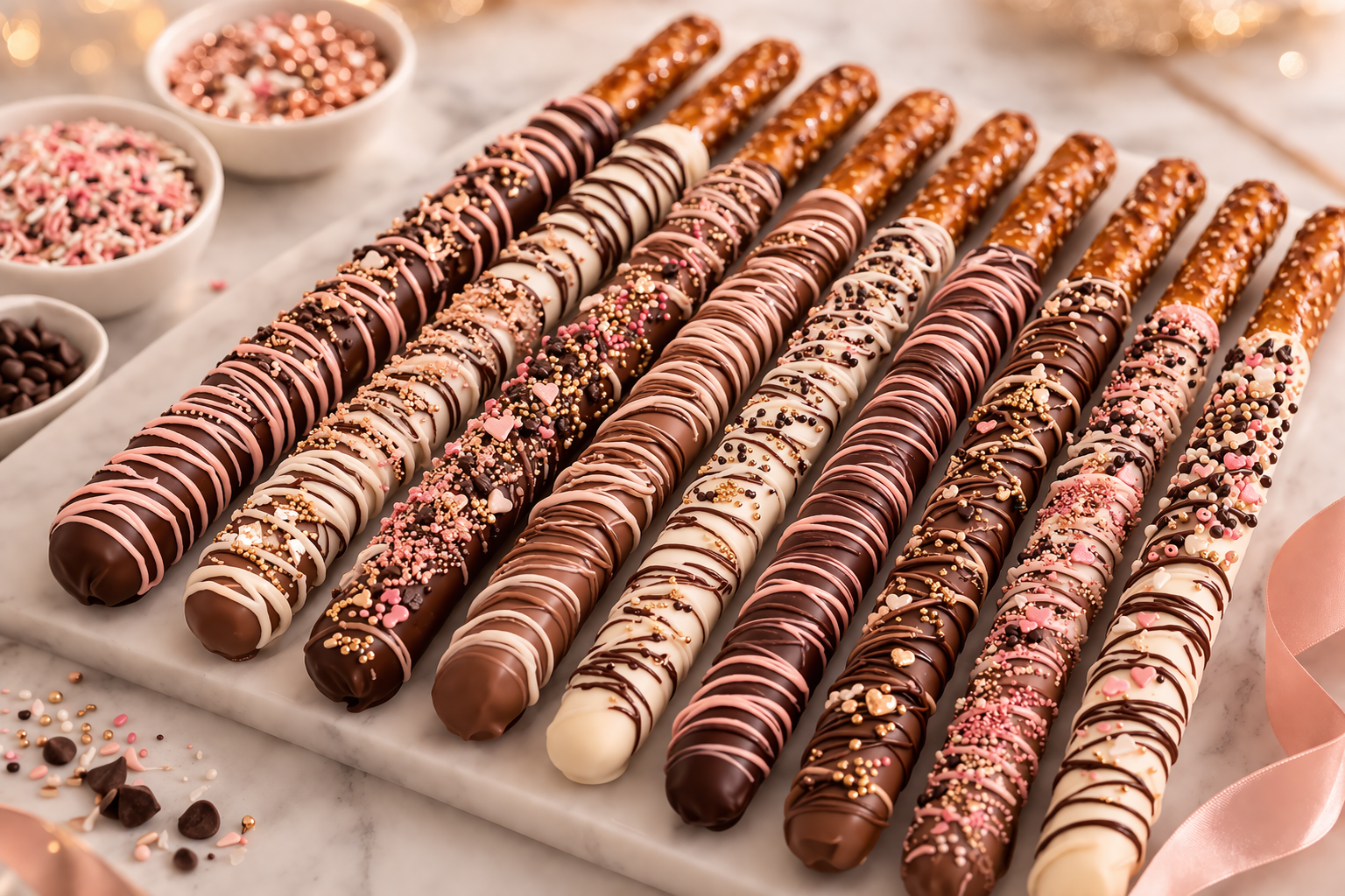 Chocolate Covered Pretzel Rods