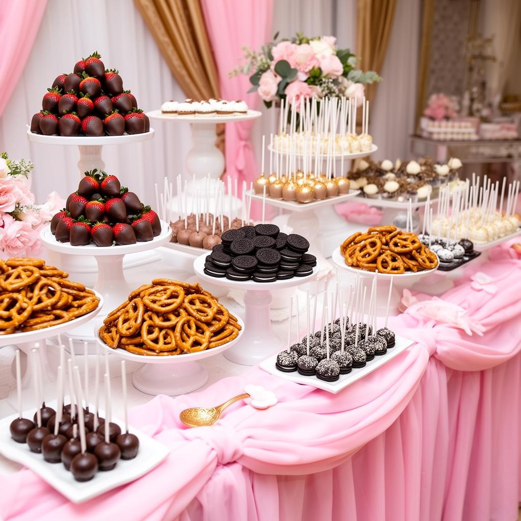 Sweet and Vicious Creations dessert table setup at a party in NJ