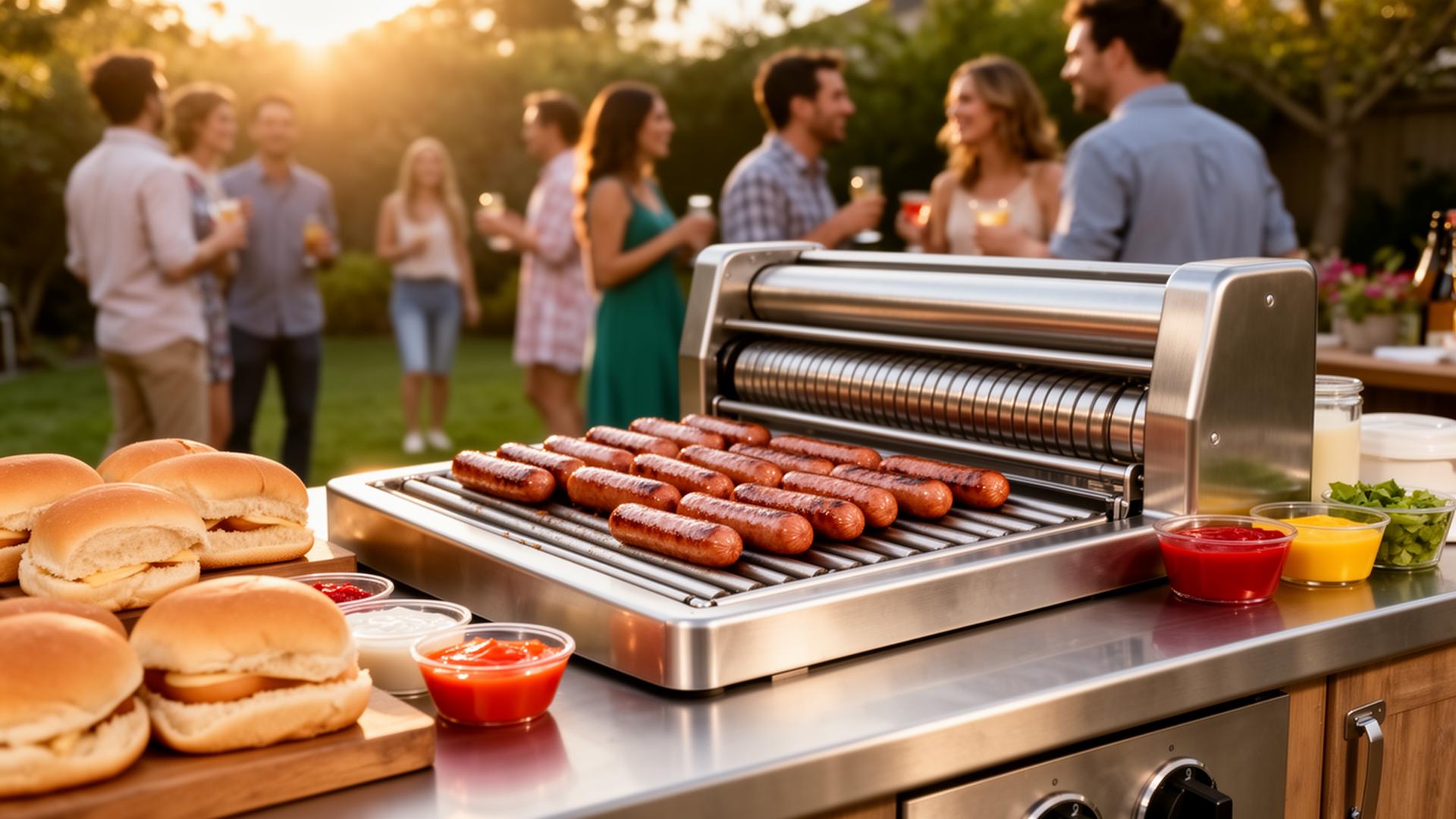Hot dog roller rental at a New Jersey backyard party