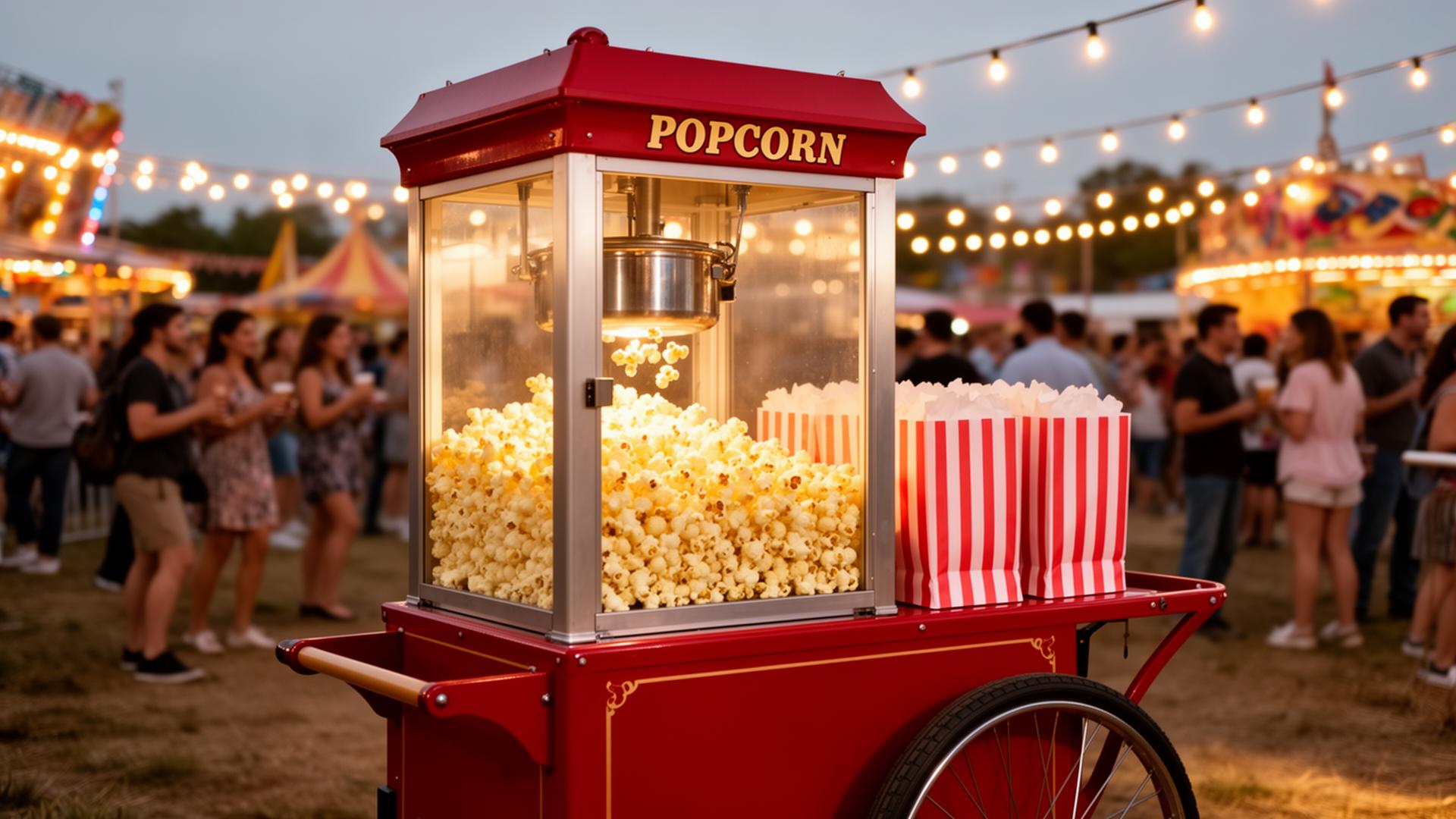 Popcorn machine rental at a New Jersey event